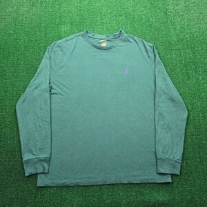 Polo Ralph Lauren Tshirt Mens Large Green Long Sleeve Classic Fit Preppy Casual